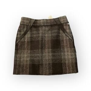 Ann Taylor Brown Plaid Mini Skirt